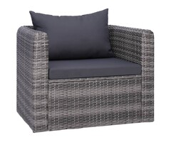 Vidaxl Gartensessel Poly-Rattan Grau - 41% Rabatt - Ausgepackt & Guter Zustand