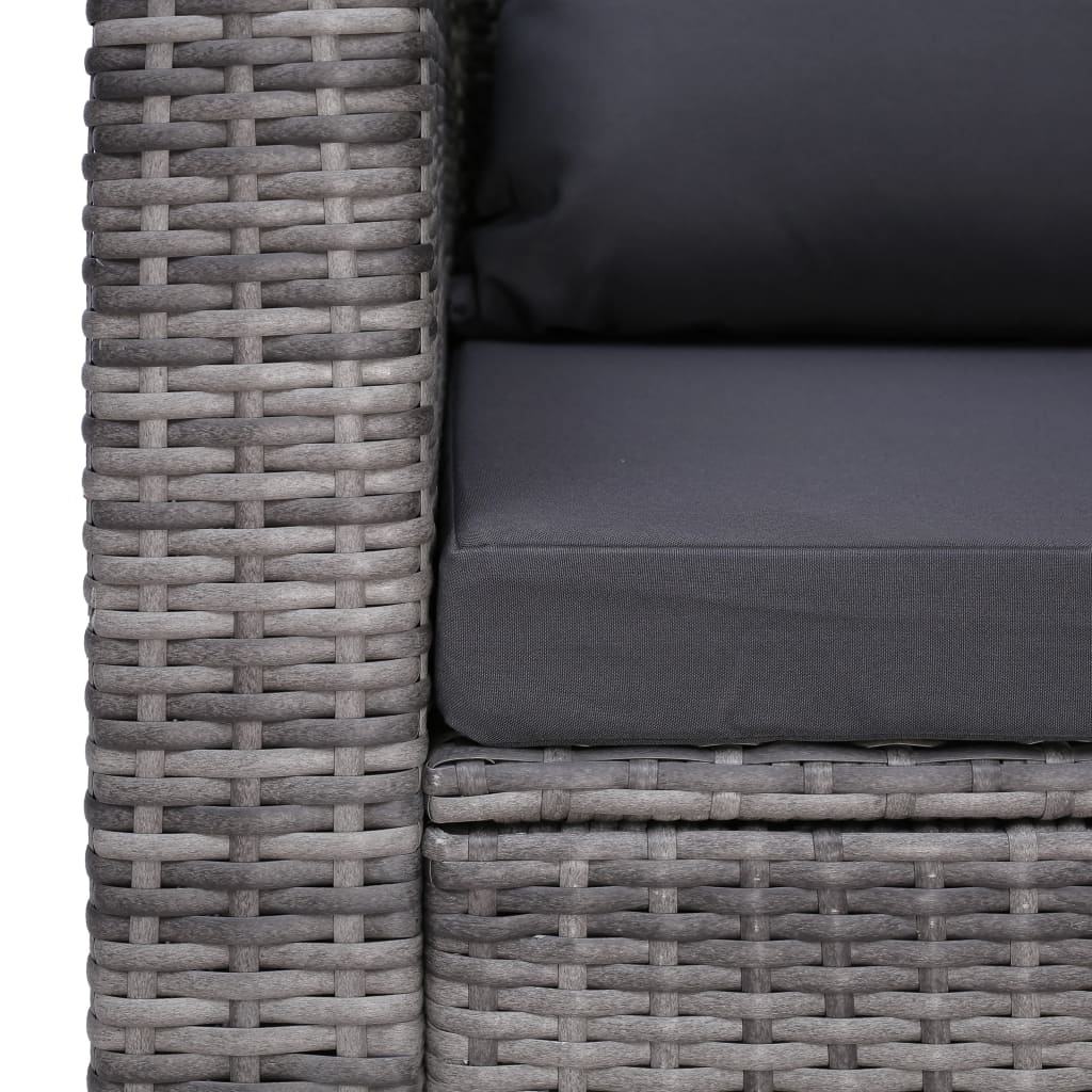 Vidaxl Gartensessel aus grauem Poly-Rattan mit Kissen - 35% Rabatt