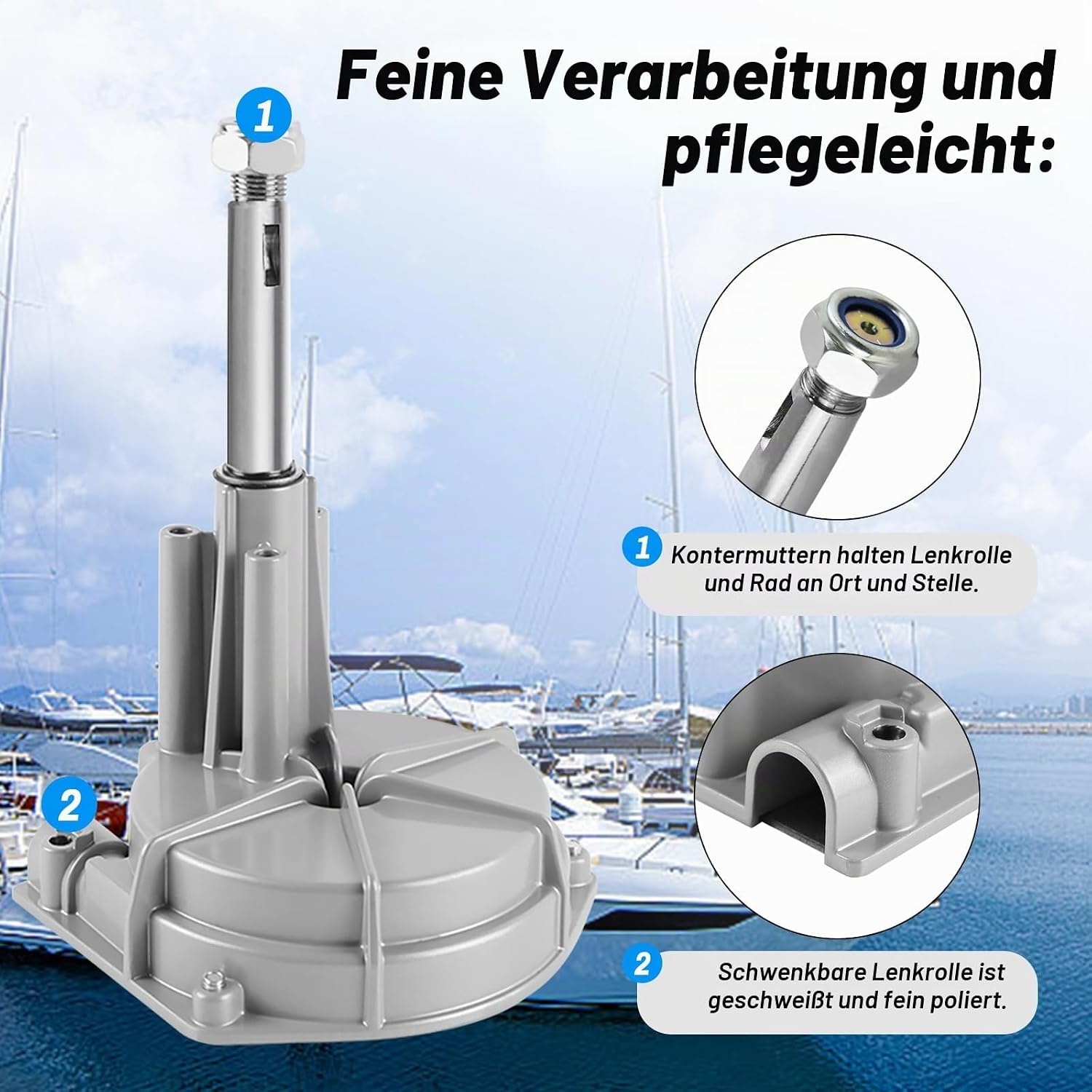 Mechanisches Bootslenksystem 396 cm, schwarz-grau, Größe L, 35% Rabatt