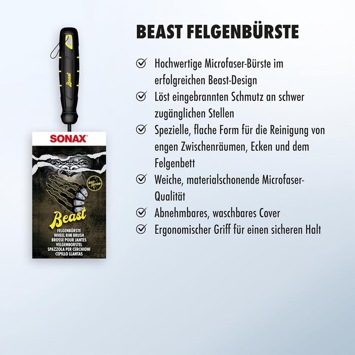 Felgenbürste Beast Edition Größe S gelb-schwarz - 25% Rabatt