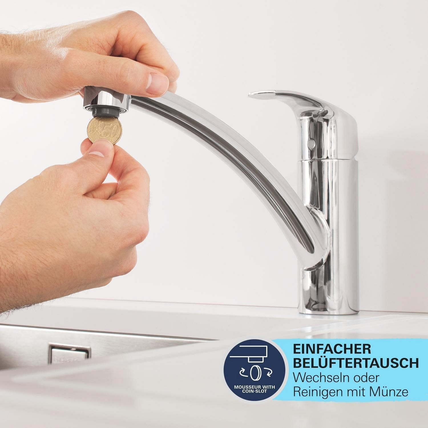 Grohe Küchenarmatur mit 140° Schwenkbereich, Chrom - 33% Rabatt