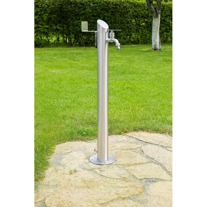 Edelstahl Gartenzapfsäule Chrome L, 93 cm - 34% Rabatt