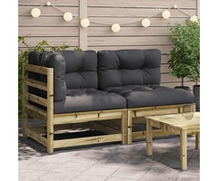 Vidaxl 2-Sitzer Gartenbank mit Kissen, Kiefernholz, 140x70x67cm - 41% Rabatt