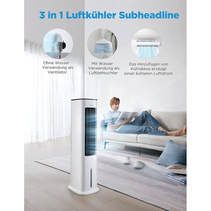 Mobiler 4-in-1 Luftkühler, 5L Tank - 34% Rabatt auf Rückläufer