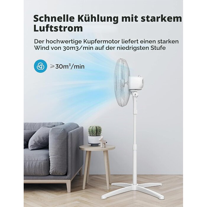 Standventilator 40 cm, 40W, 3 Stufen - 33% Rabatt