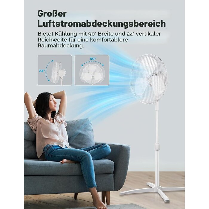 Standventilator 40 cm, 40W, 3 Stufen - 33% Rabatt