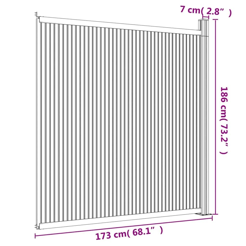 Vidaxl WPC Sichtschutzzaun 173x186 cm, Braun - 35% Rabatt