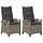 2er-Set Gartenstühle Grau - Stahl & Polyester - 35% Rabatt
