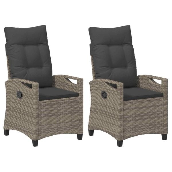 Vidaxl 2er-Set Gartenstühle Grau - Stahl & Polyester - 35% Rabatt