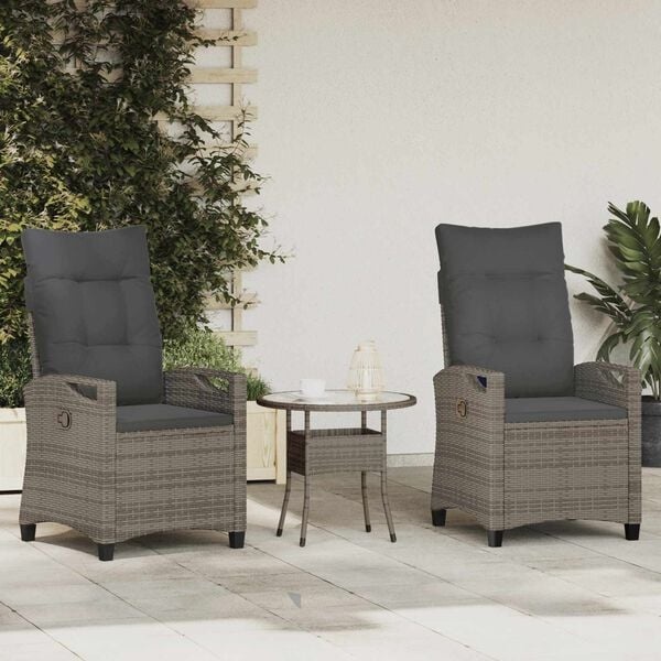 Vidaxl 2er-Set Gartenstühle Grau - Stahl & Polyester - 35% Rabatt