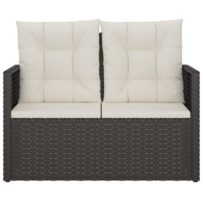 Gartenbank mit Kissen 105 cm Poly-Rattan Schwarz - 35% Rabatt