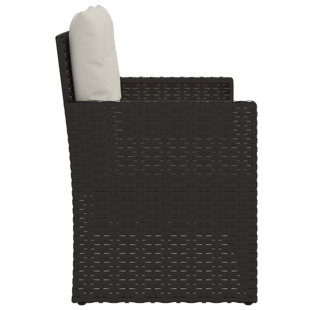 Gartenbank mit Kissen 105 cm Poly-Rattan Schwarz - 35% Rabatt
