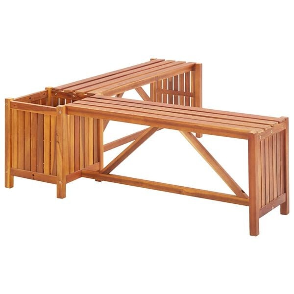 Garteneckbank mit Pflanzkübel Akazie 117x117cm - 34% Rabatt