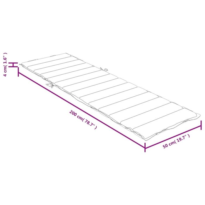 Sonnenliegenauflage 200x50x4 cm Meliertes Taupe - 32% Rabatt