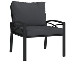 Vidaxl Moderner Gartensessel Schwarz/Grau - 40% Rabatt - 68x76x79 cm