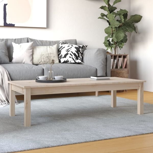 Couchtisch aus massivem Kiefernholz, 110 x 50 x 30 cm - 34% Rabatt