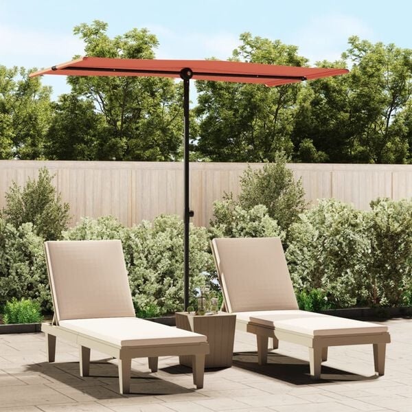 Sonnenschirm 180x110 cm Terrakotta Aluminium - 33% Rabatt