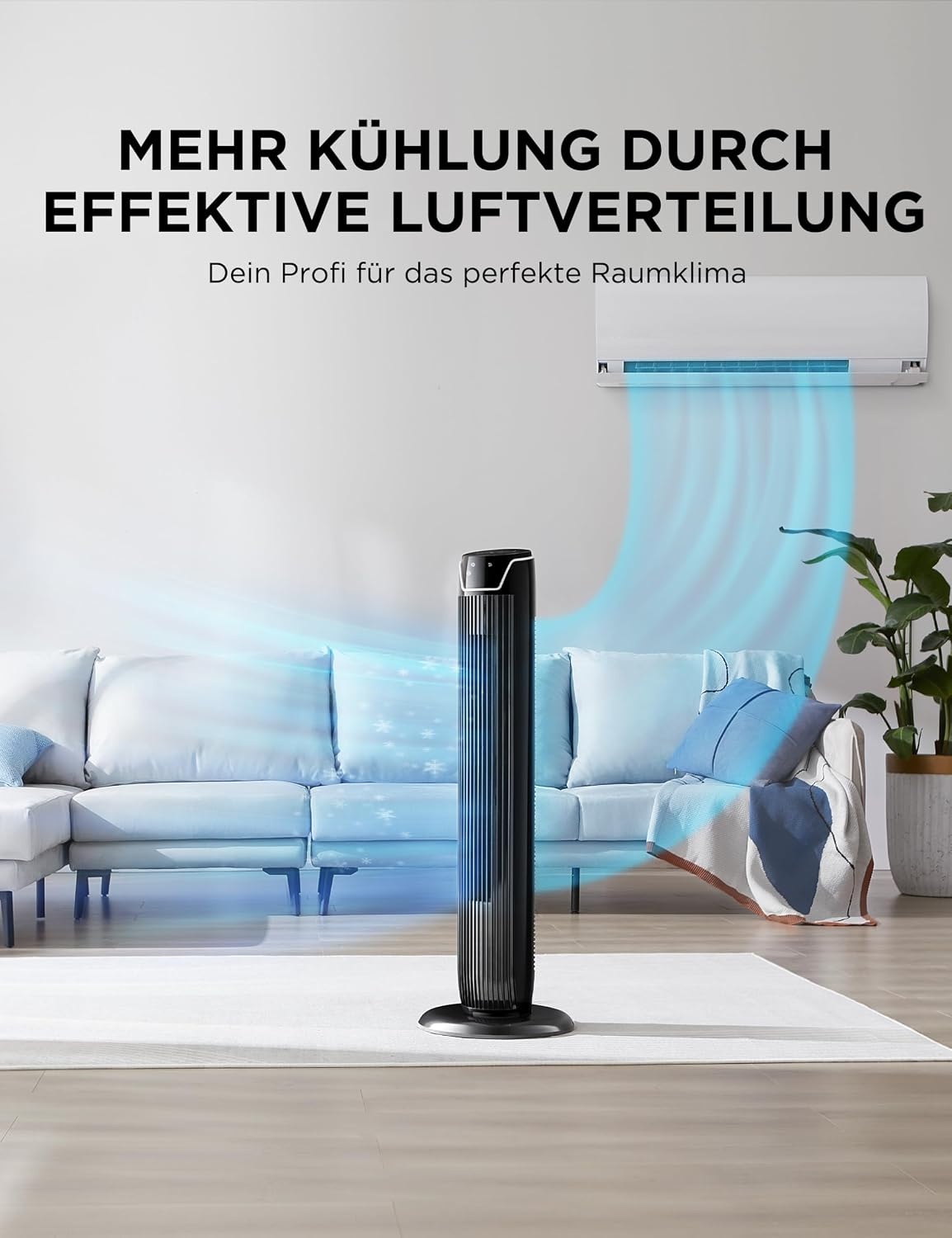 Turmventilator 92 cm Schwarz L - 34% Rabatt auf das ausgepackte Produkt