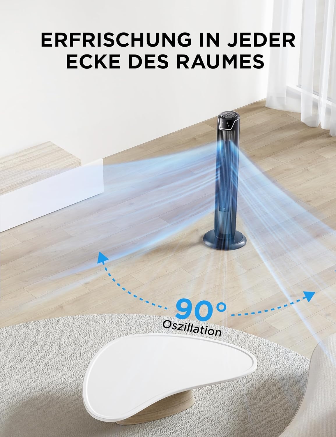 Turmventilator 92 cm Schwarz L - 34% Rabatt auf das ausgepackte Produkt