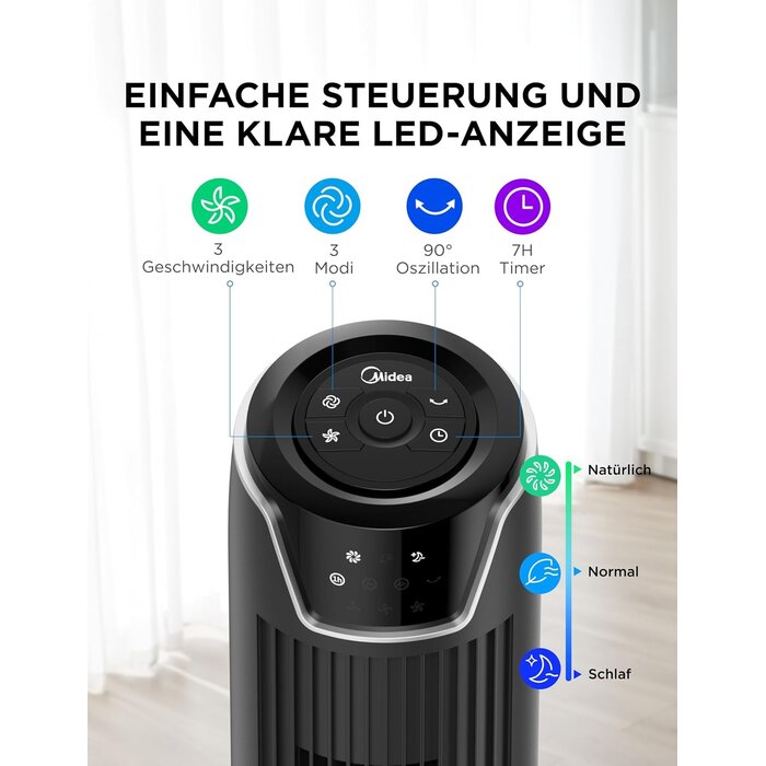 Turmventilator 92 cm Schwarz L - 34% Rabatt auf das ausgepackte Produkt