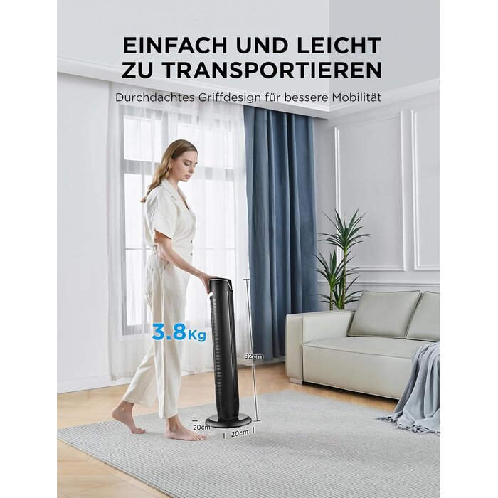 Turmventilator 92 cm Schwarz L - 34% Rabatt auf das ausgepackte Produkt
