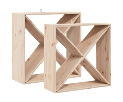 Vidaxl Weinregal 2er Set aus massivem Kiefernholz, Natur, 62x25x62 cm - 40% Rabatt