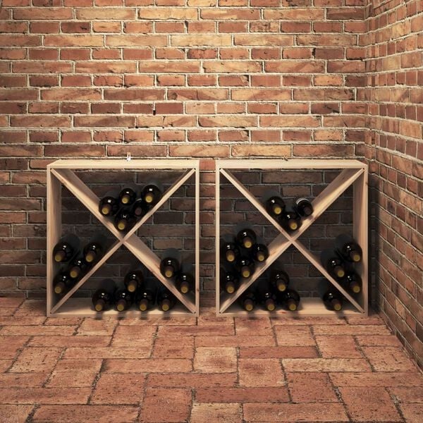 Weinregal 2er Set Kiefer massiv Natur, 62x62cm - 34% Rabatt