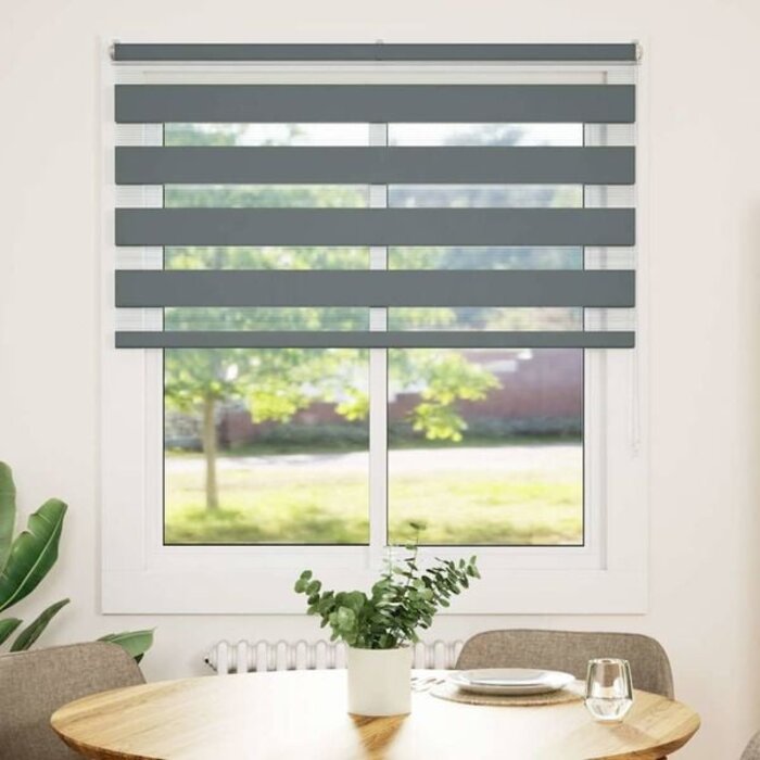 Doppelrollo Zebra-Rollo 135x150 cm Dunkelgrau - 32% Rabatt