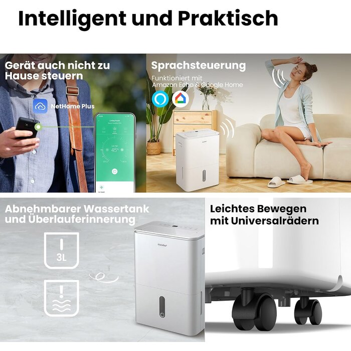 Luftentfeuchter 20L/Tag, wit, L - 35% Rabatt