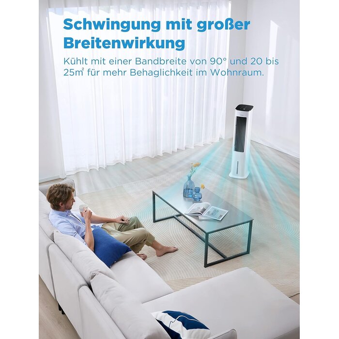 Mobiler 4-in-1 Luftkühler, 5L, Weiß, L - 34% Rabatt