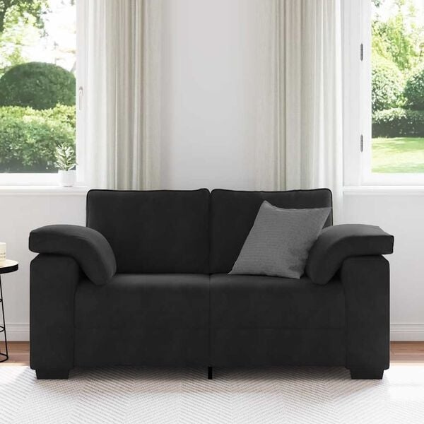 Loveseat Sofa 120 cm aus Samt Schwarz - 35% Rabatt