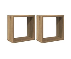 Vidaxl 2er Set Wandregal Würfel, Artisan Eiche Optik, 30x15x30 cm - 35% Rabatt
