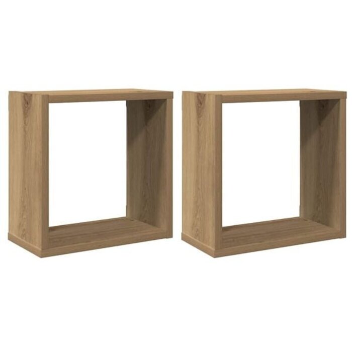 Wandregal Würfel 2er Set Artisan Eiche 30x15x30 cm - 32% Rabatt