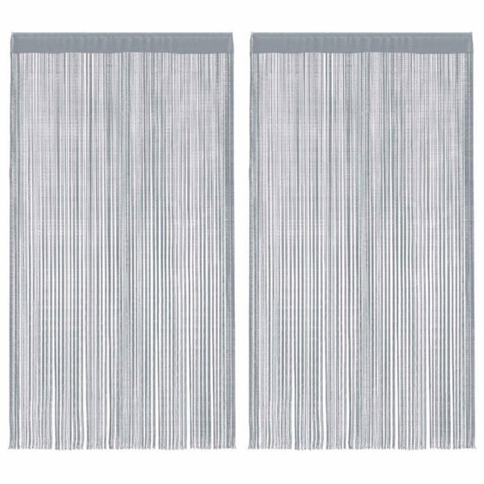 Fadengardinen 2er-Set 140x250 cm Lichtgrau - 30% Rabatt