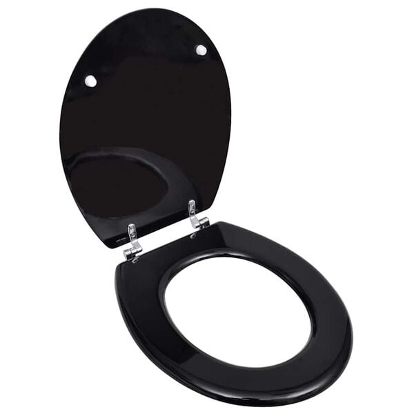 Toilettensitz in Schwarz aus MDF - Universelles Design - 31% Rabatt