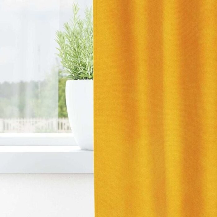 Edle Samt-Vorhänge 2er Set Senfgelb 140x260cm - 28% Rabatt