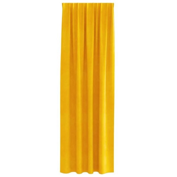 Edle Samt-Vorhänge 2er Set Senfgelb 140x260cm - 28% Rabatt