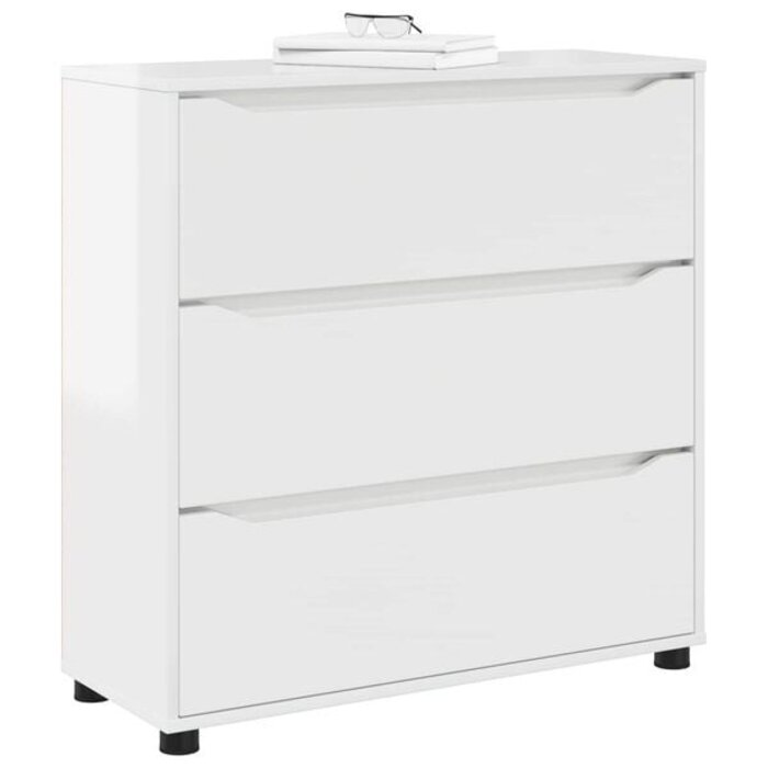 Aufbewahrungsschrank in Hochglanz-Weiß, 80x31x81 cm - 35% Rabatt