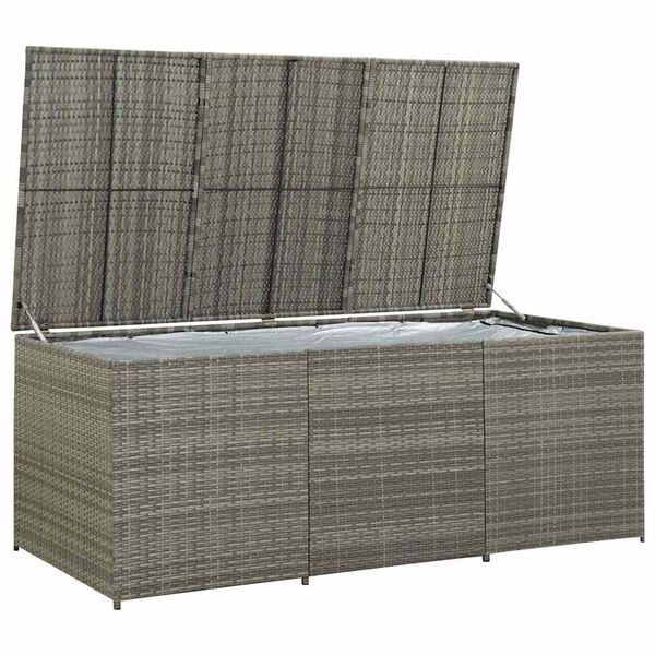 Gartenbox aus Polyrattan 180x90x70 cm Grau - 35% Rabatt