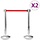 Absperrständer 4er Set, Edelstahl, 93 cm - 35% Rabatt