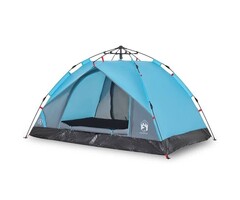 Vidaxl 3-Personen Kuppelzelt mit Schnellaufbausystem Blau - 40% Rabatt