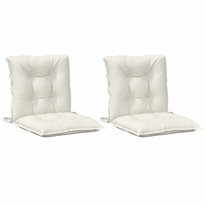 2er-Set Stuhlkissen für niedrige Rückenlehne, 100x50x7 cm, Creme, 32% Rabatt