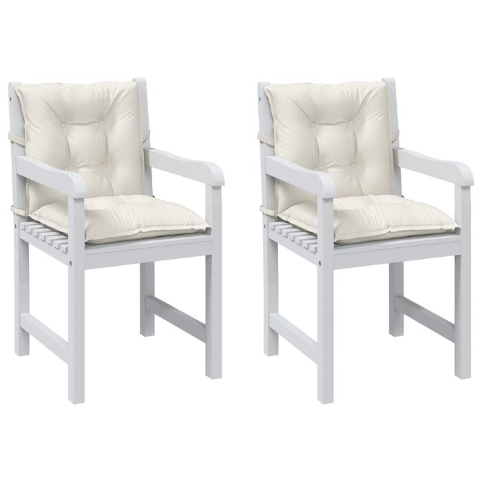 2er-Set Stuhlkissen für niedrige Rückenlehne, 100x50x7 cm, Creme, 32% Rabatt