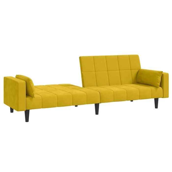 2-Sitzer Schlafsofa aus Samt in Gelb, 220 cm - 35% Rabatt