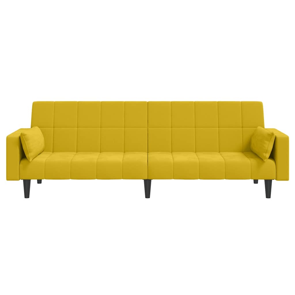 2-Sitzer Schlafsofa aus Samt in Gelb, 220 cm - 35% Rabatt