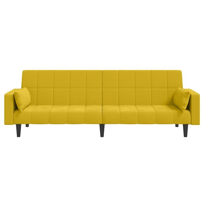 2-Sitzer Schlafsofa aus Samt in Gelb, 220 cm - 35% Rabatt