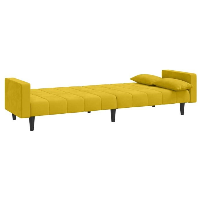 2-Sitzer Schlafsofa aus Samt in Gelb, 220 cm - 35% Rabatt