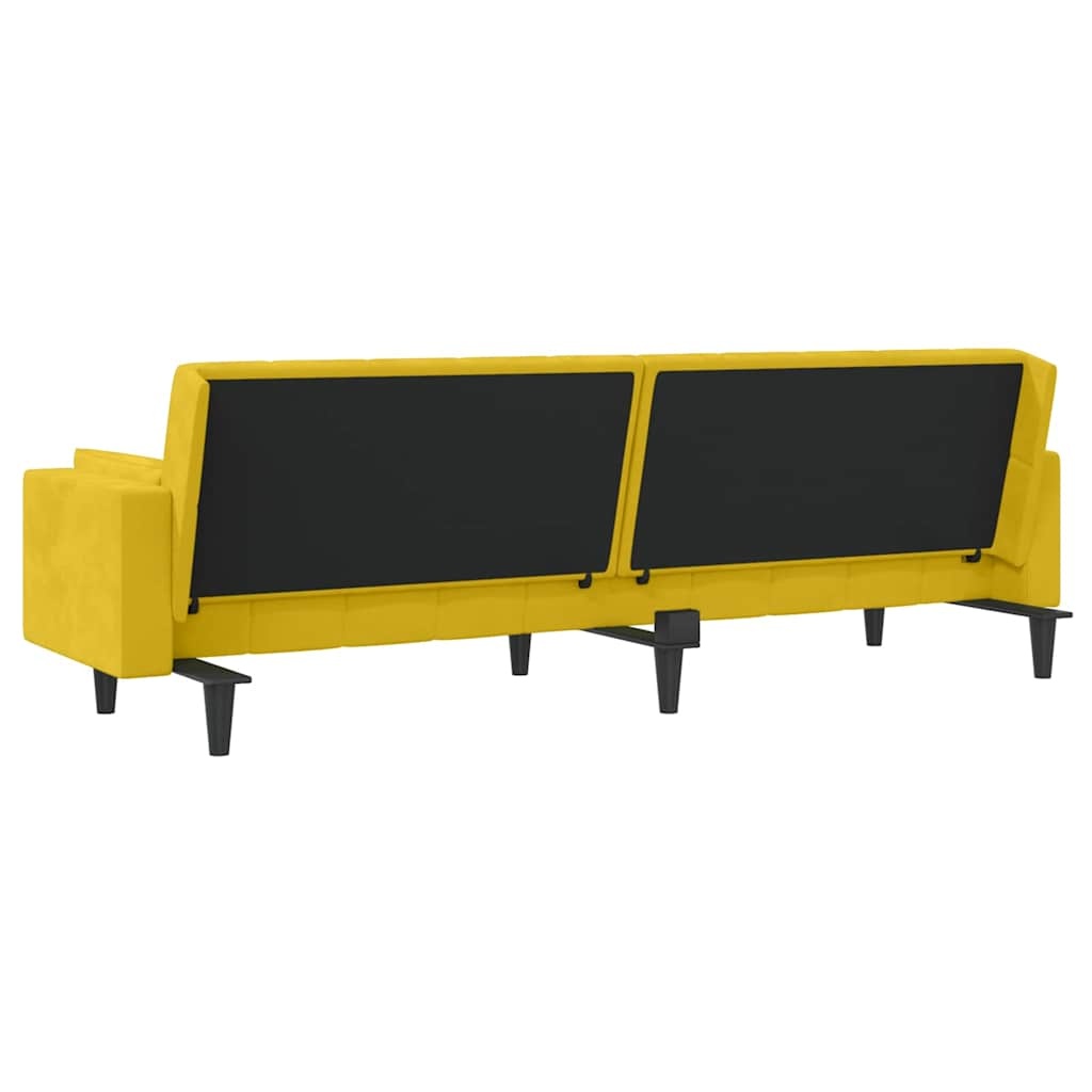 2-Sitzer Schlafsofa aus Samt in Gelb, 220 cm - 35% Rabatt
