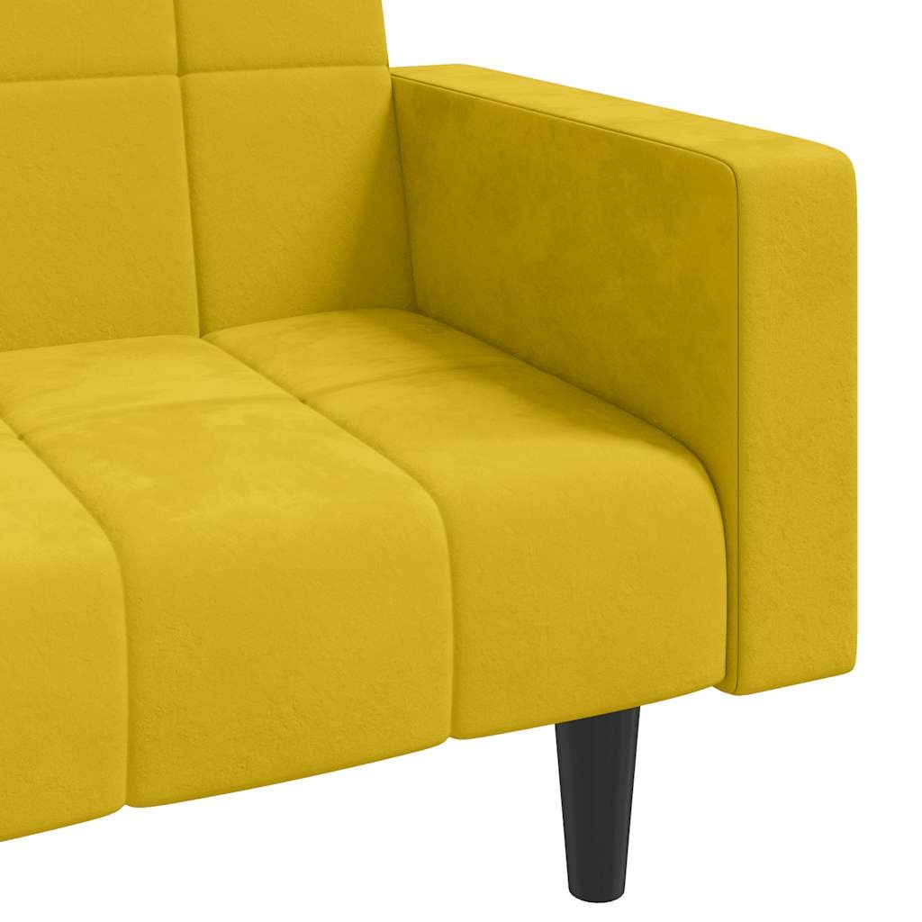 2-Sitzer Schlafsofa aus Samt in Gelb, 220 cm - 35% Rabatt