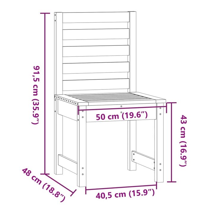 2er Set Gartenstühle aus massivem Kiefernholz - 34% Rabatt